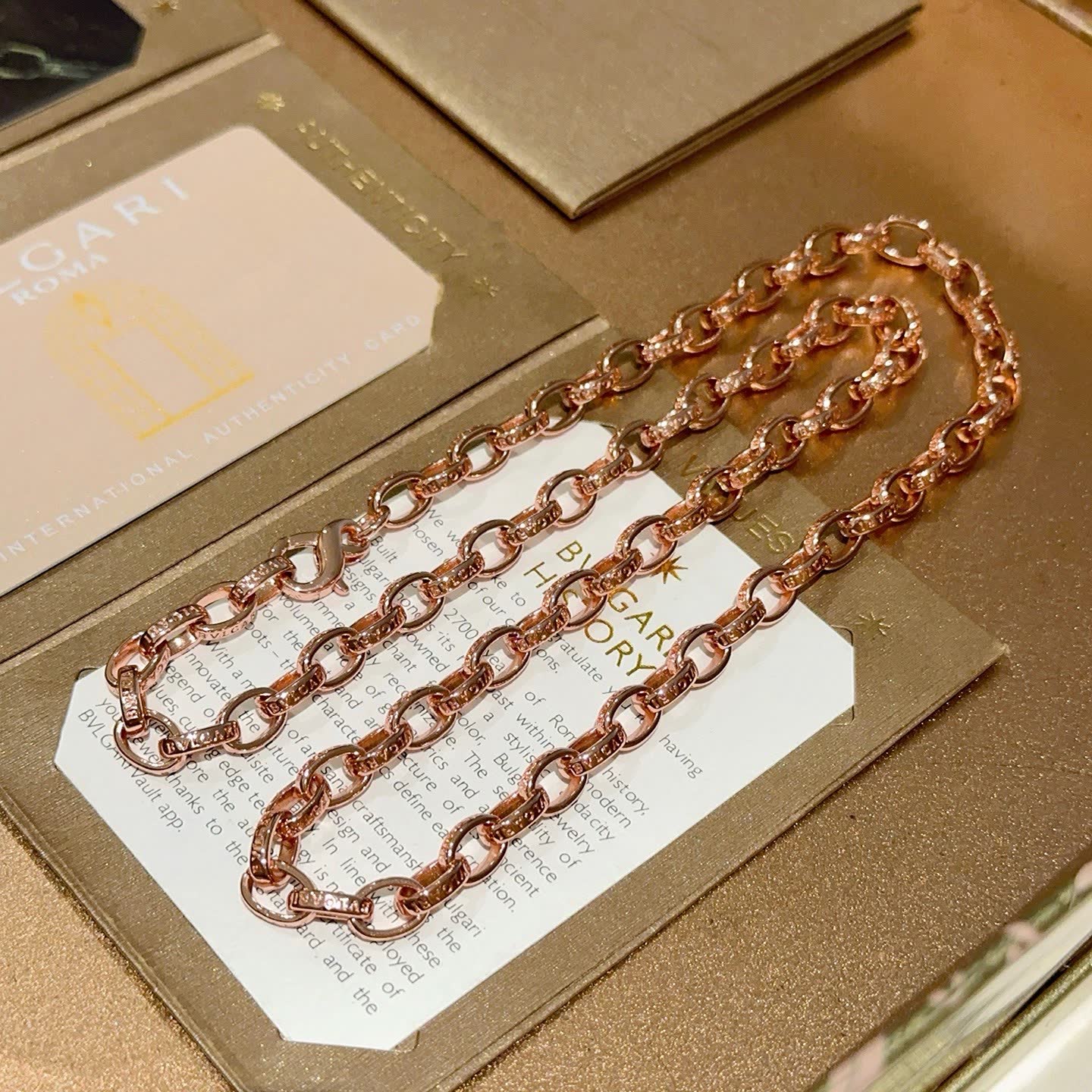 Bvlgari Rose Gold Chain Necklace