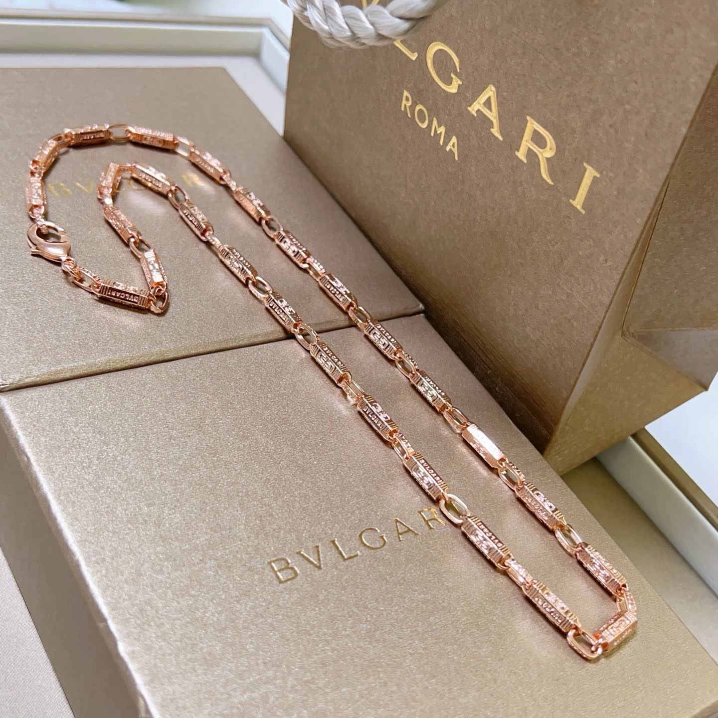 Bvlgari Rose Gold Chain Necklace