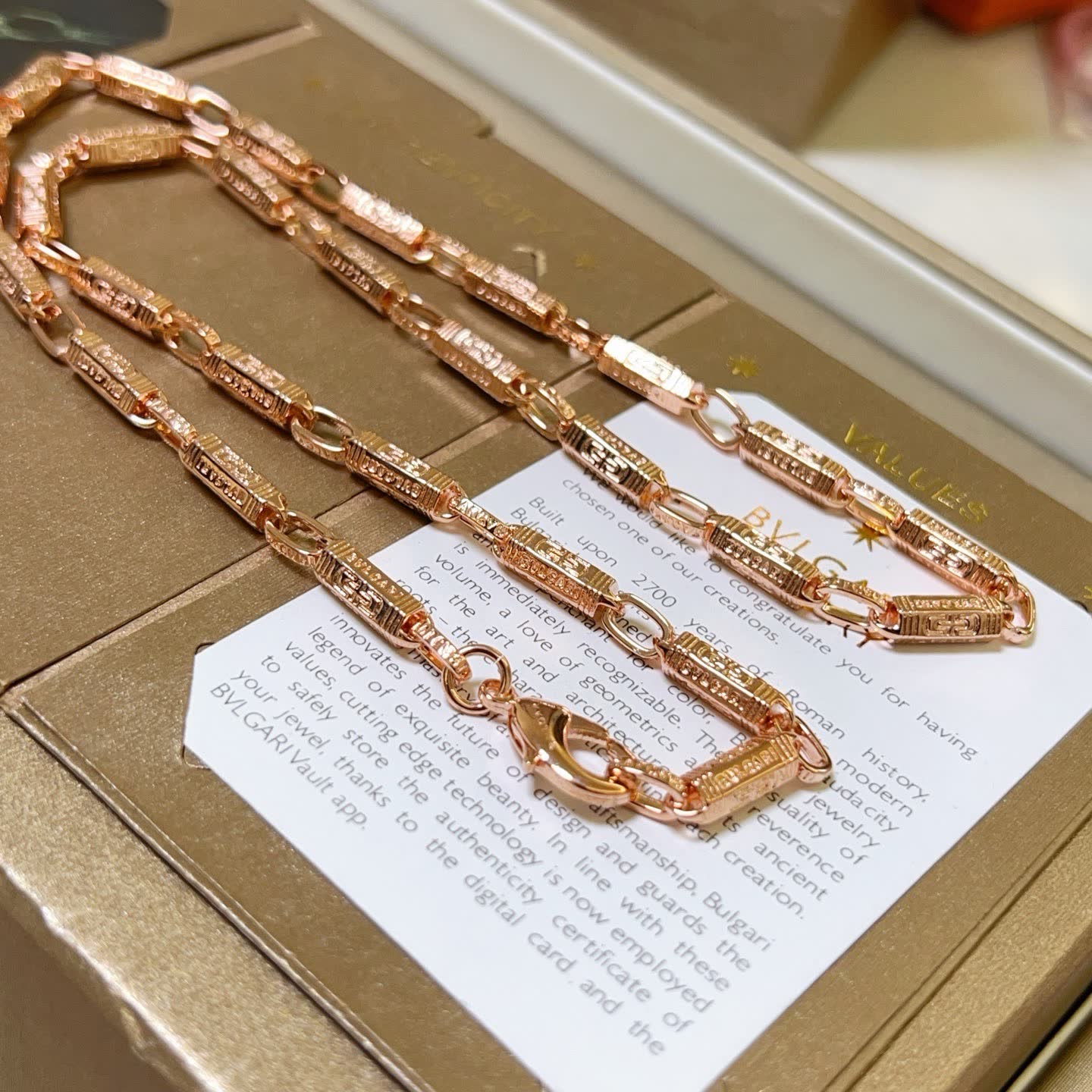 Bvlgari Rose Gold Chain Necklace