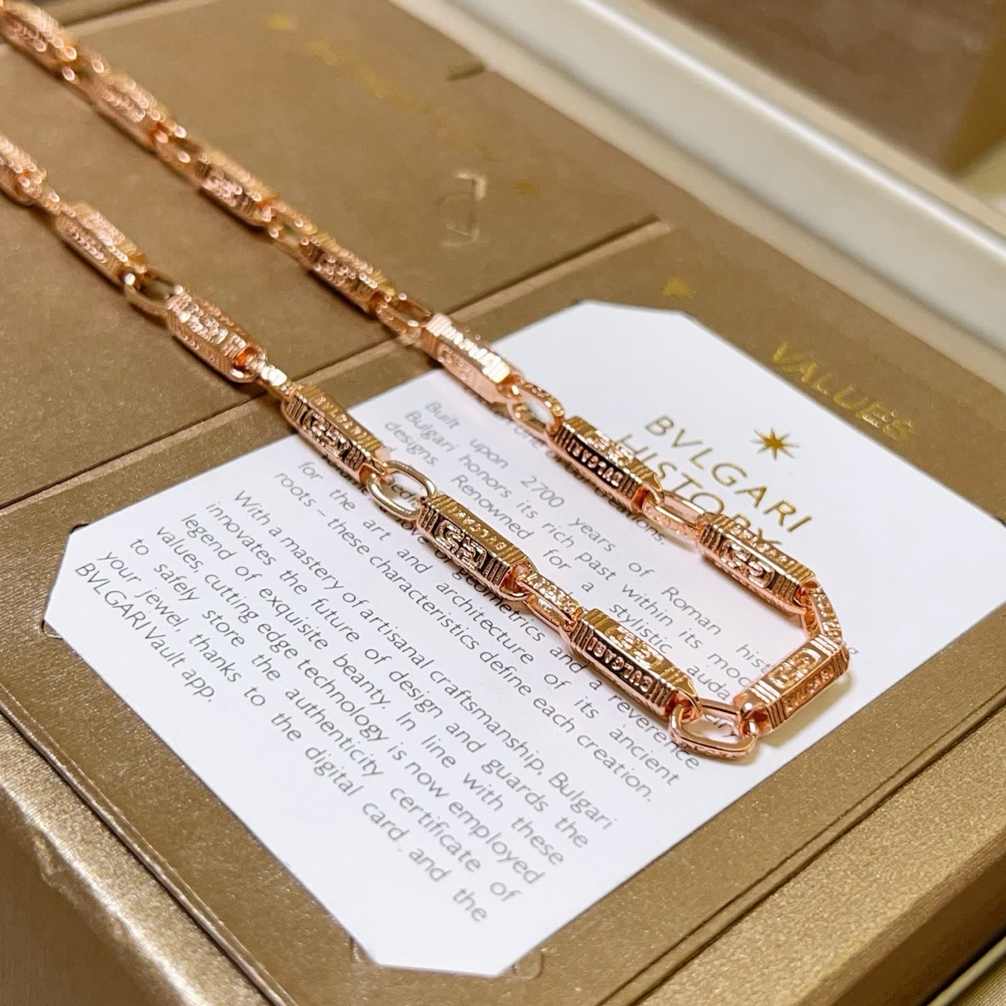 Bvlgari Rose Gold Chain Necklace