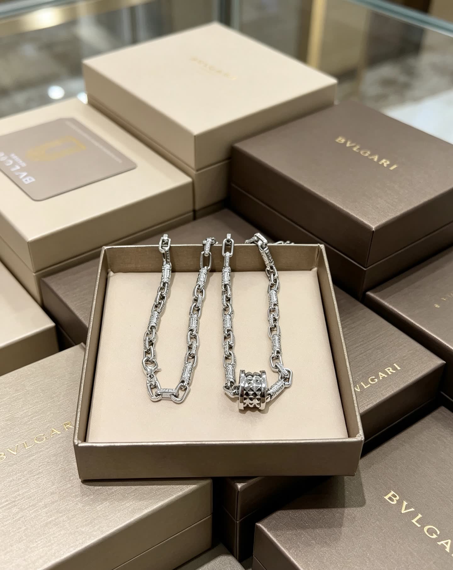 Bvlgari Sterling Silver Chain Necklace
