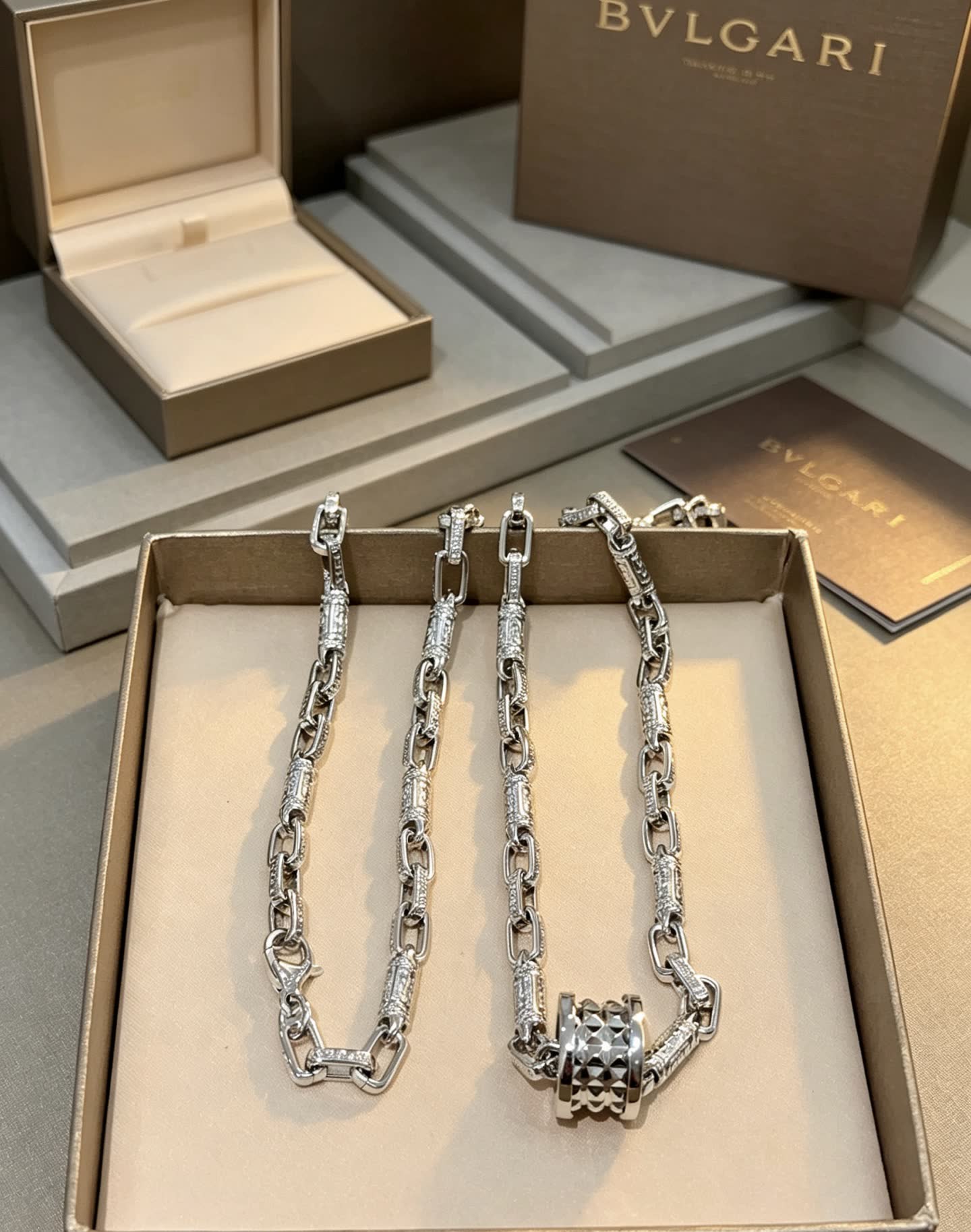 Bvlgari Sterling Silver Chain Necklace