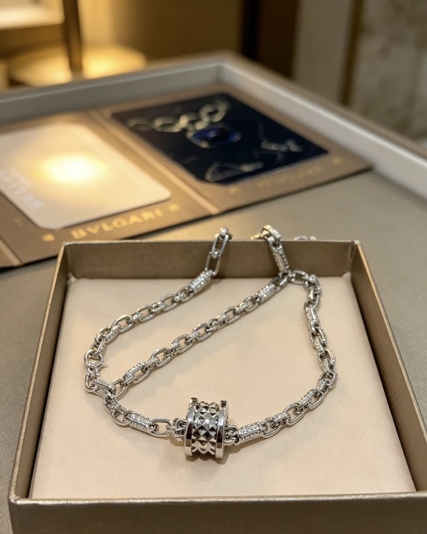 Bvlgari Sterling Silver Chain Necklace