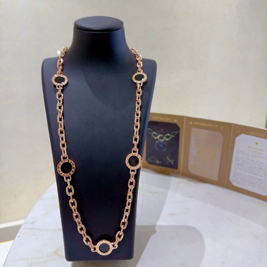 Bvlgari Rose Gold Circle Link Necklace Bvlgari Rose Gold Circle Link Necklace