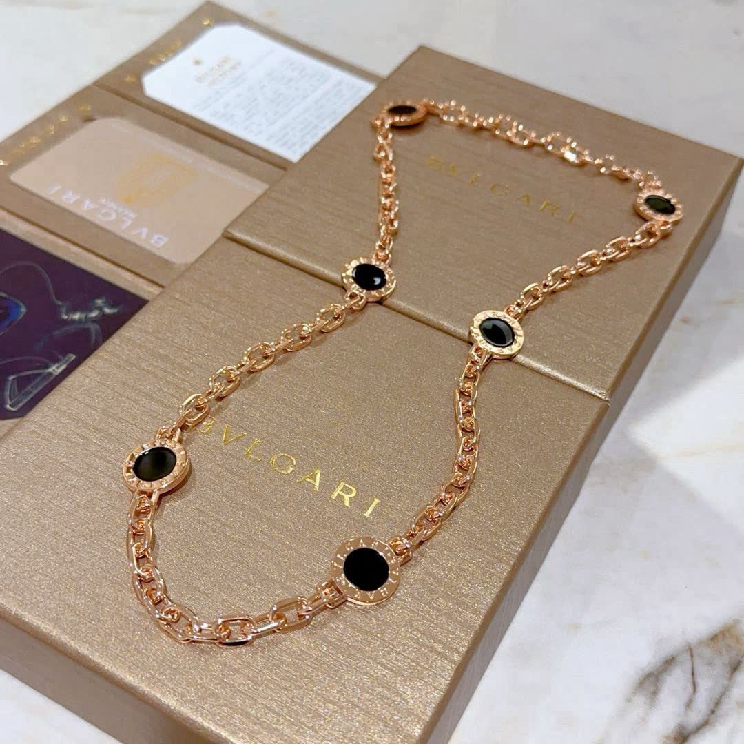 Bvlgari Rose Gold Circle Link Necklace