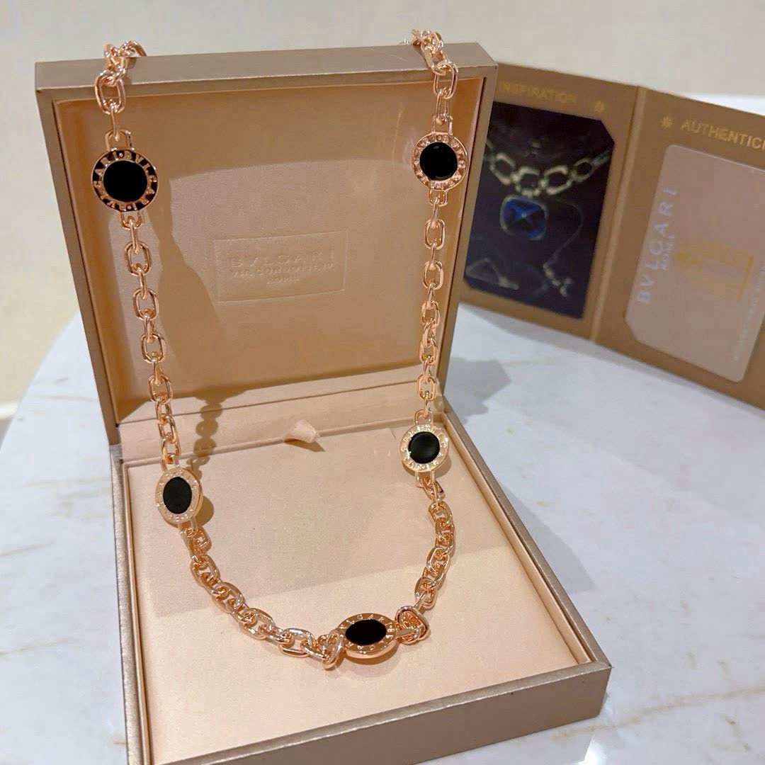 Bvlgari Rose Gold Circle Link Necklace
