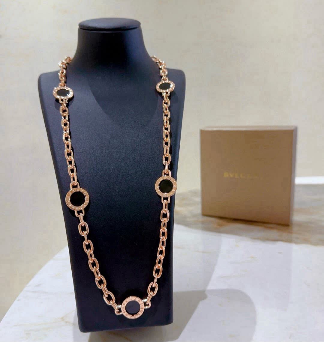 Bvlgari Rose Gold Circle Link Necklace