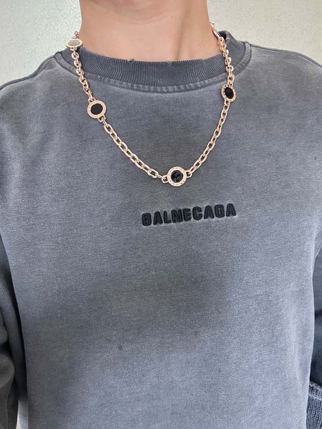 Bvlgari Rose Gold Circle Link Necklace