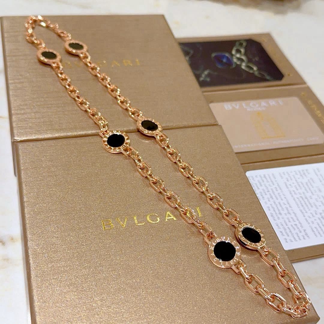 Bvlgari Rose Gold Circle Link Necklace