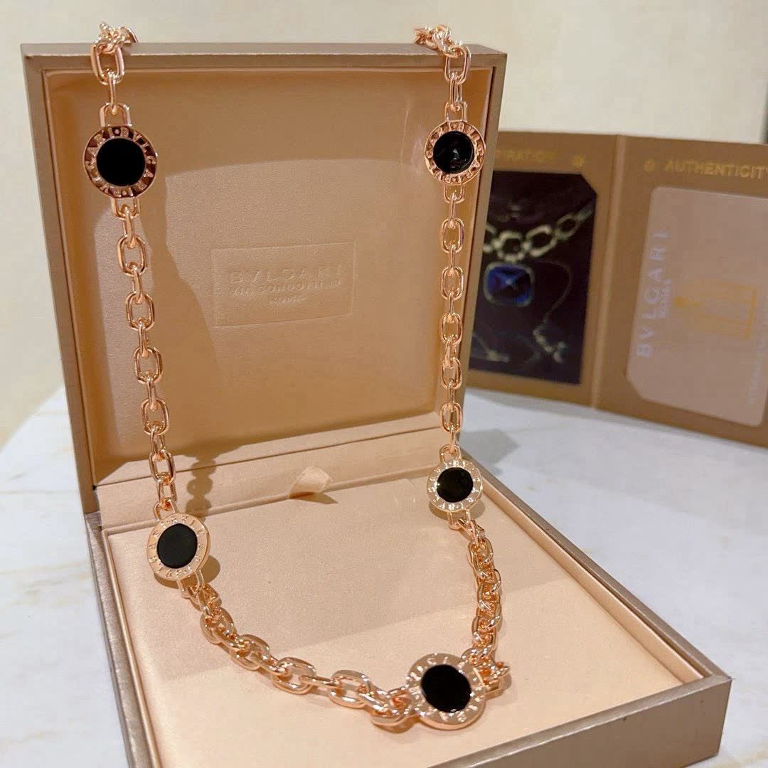 Bvlgari Rose Gold Circle Link Necklace