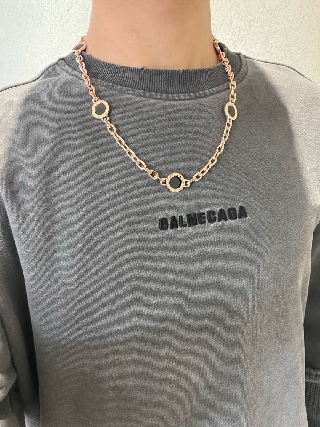 Bvlgari Rose Gold Circle Link Necklace