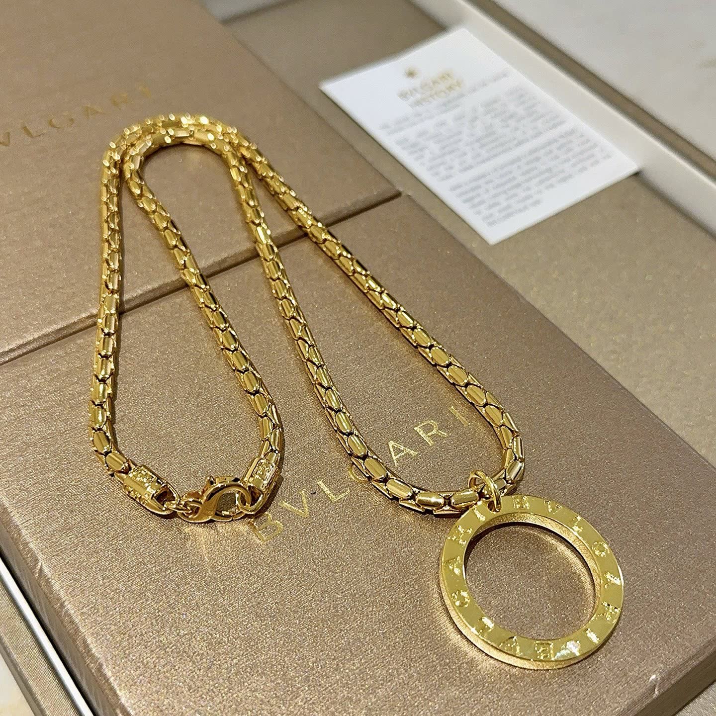 Bvlgari Yellow Gold Necklace with Ring Pendant Bvlgari Yellow Gold Necklace with Ring Pendant