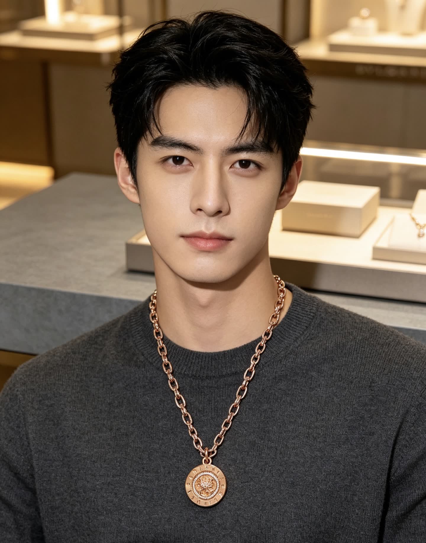 Bvlgari Rose Gold Medallion Necklace