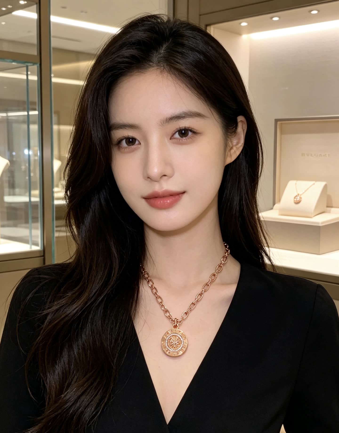 Bvlgari Rose Gold Medallion Necklace