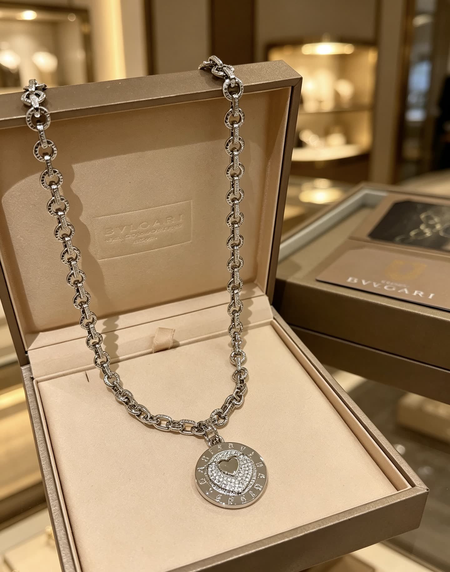 Bvlgari Heart-Shaped Pendant Necklace Bvlgari Heart-Shaped Pendant Necklace