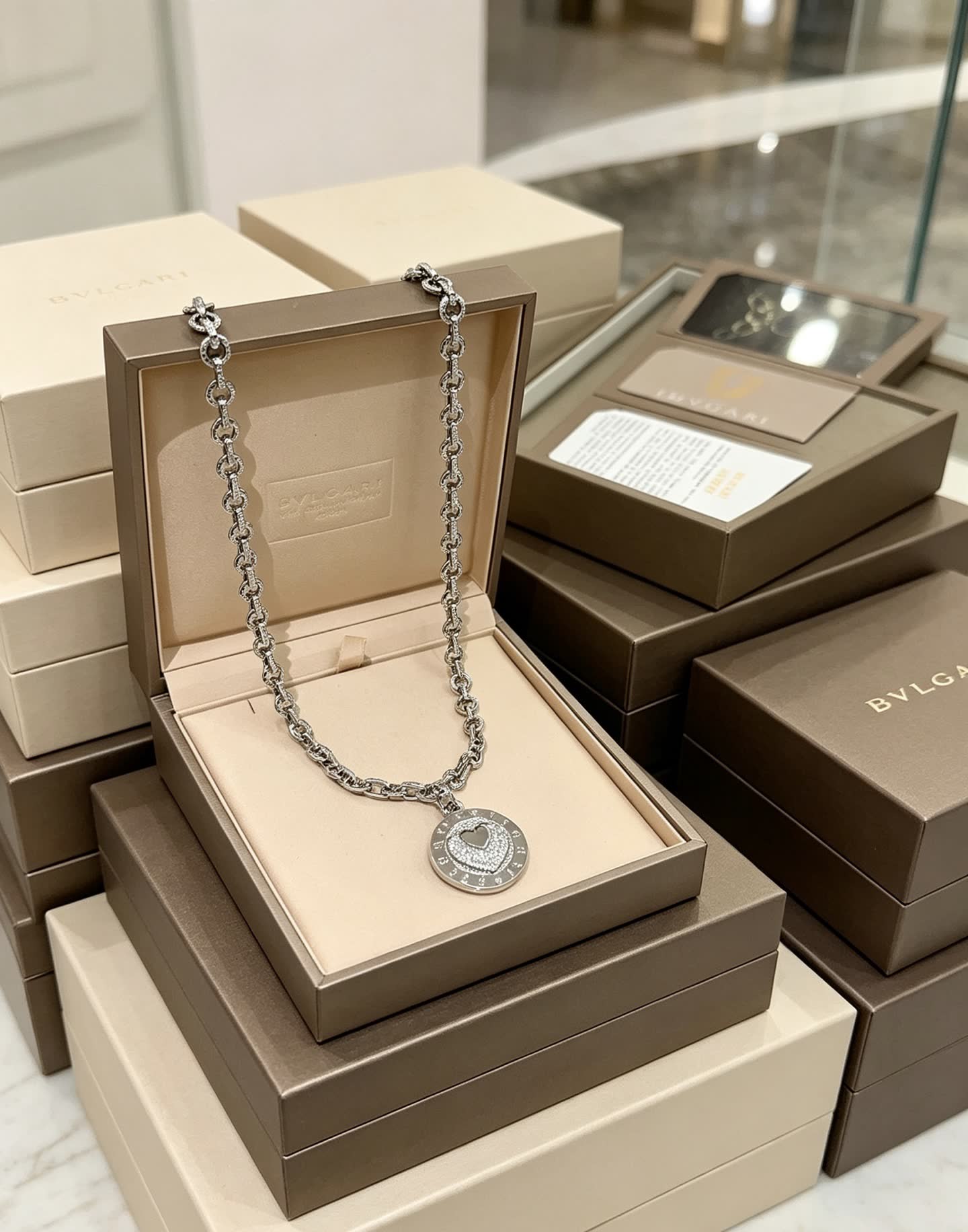 Bvlgari Heart-Shaped Pendant Necklace