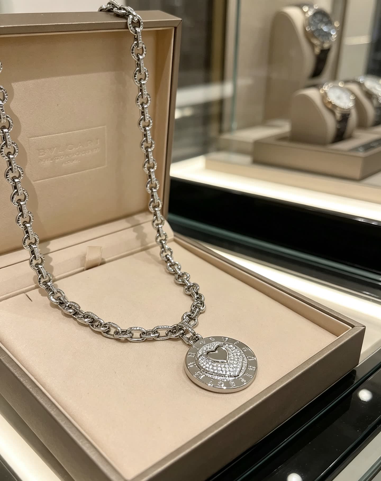 Bvlgari Heart-Shaped Pendant Necklace