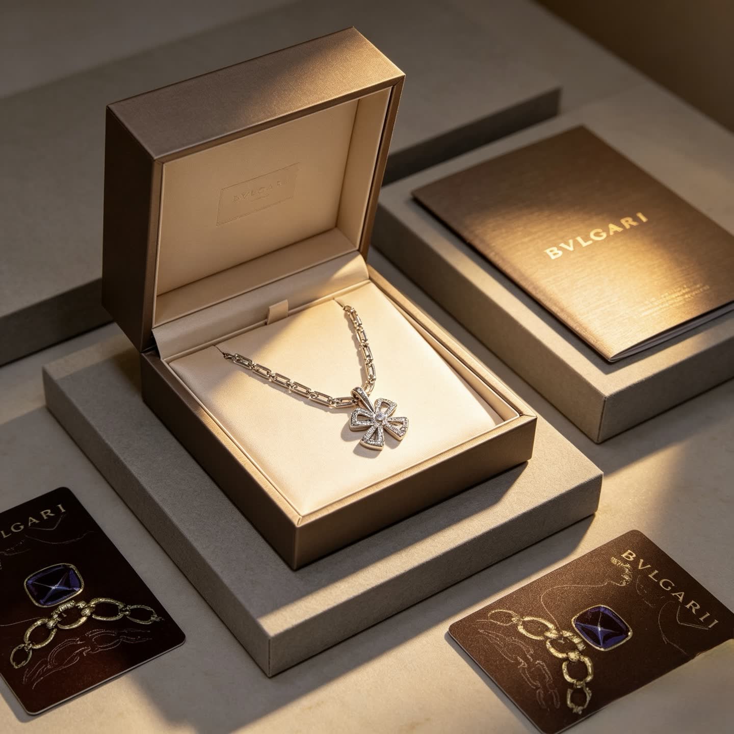 Bvlgari Silver Diamond Necklace