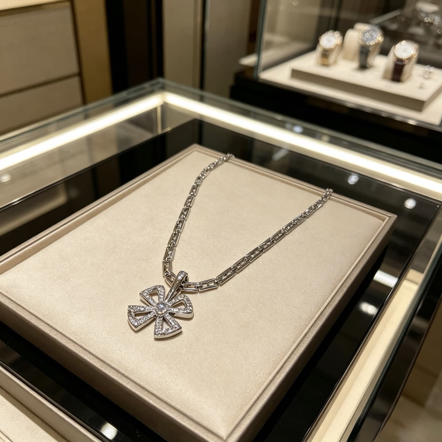 Bvlgari Silver Diamond Necklace