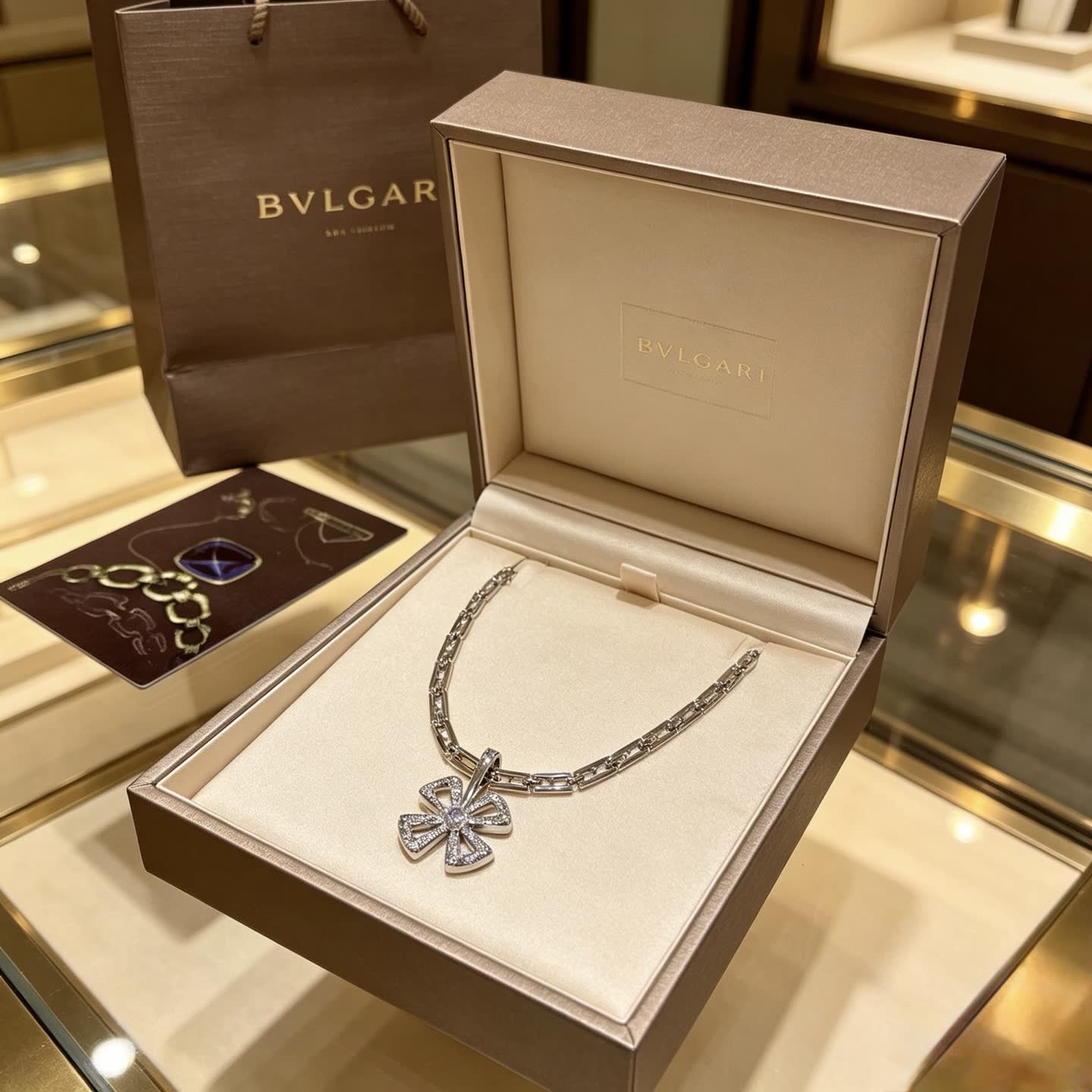 Bvlgari Silver Diamond Necklace