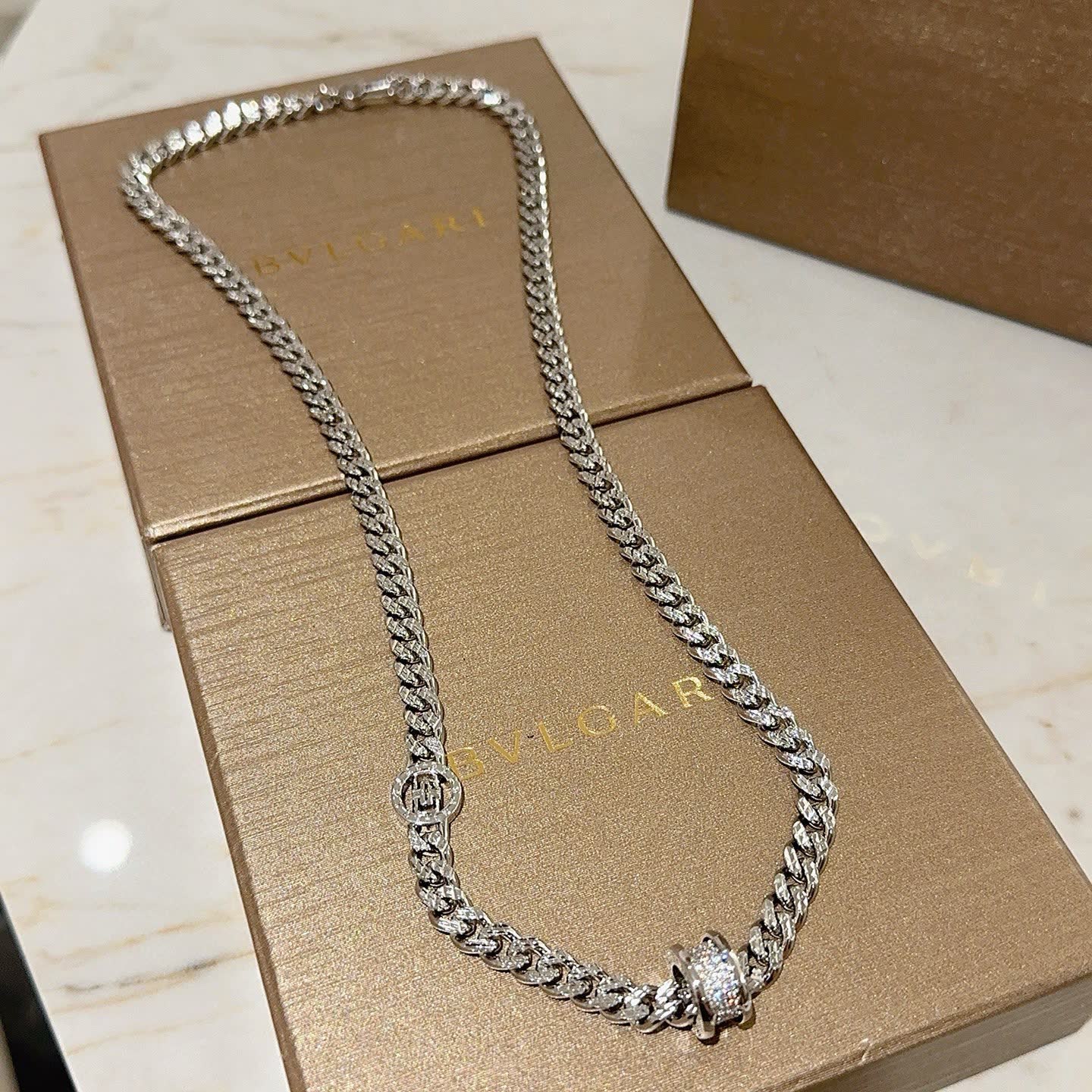 Bvlgari Silver Chain Necklace Bvlgari Silver Chain Necklace
