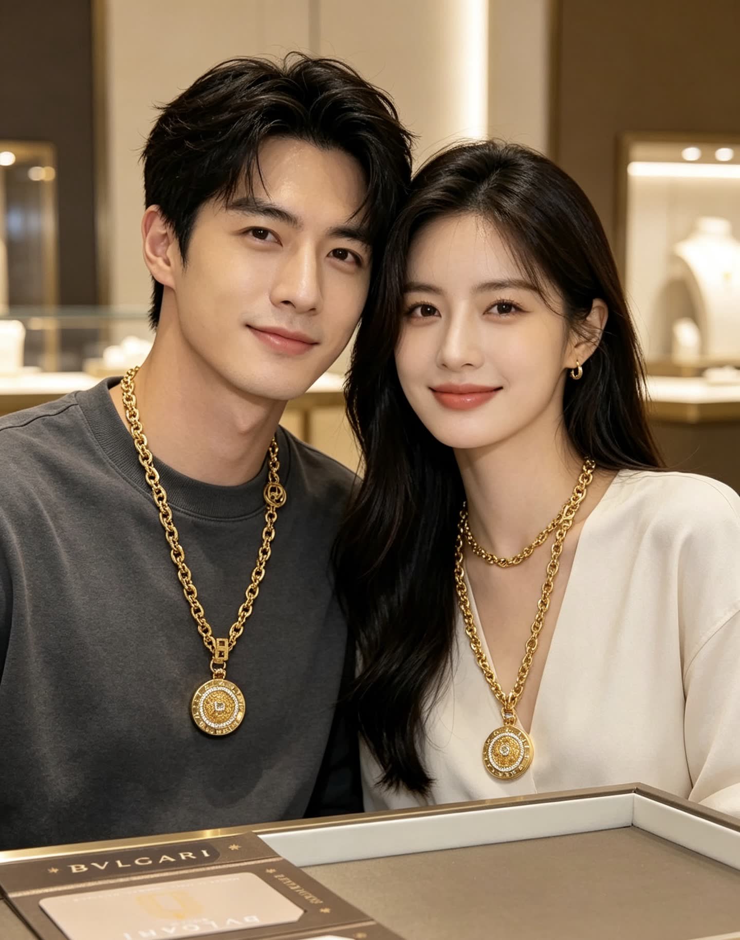 Bvlgari Gold Chain with Medallion Pendant