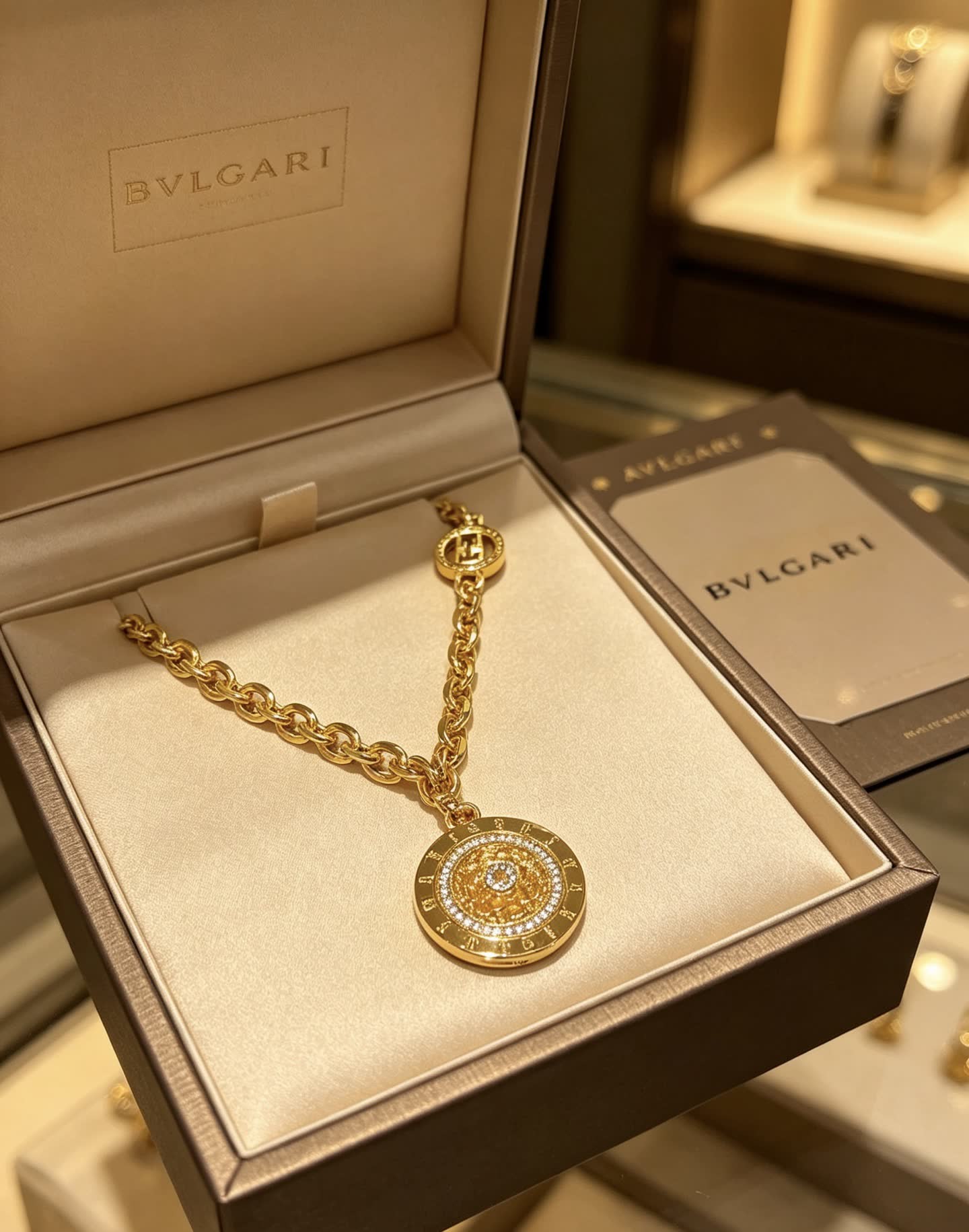 Bvlgari Gold Chain with Medallion Pendant