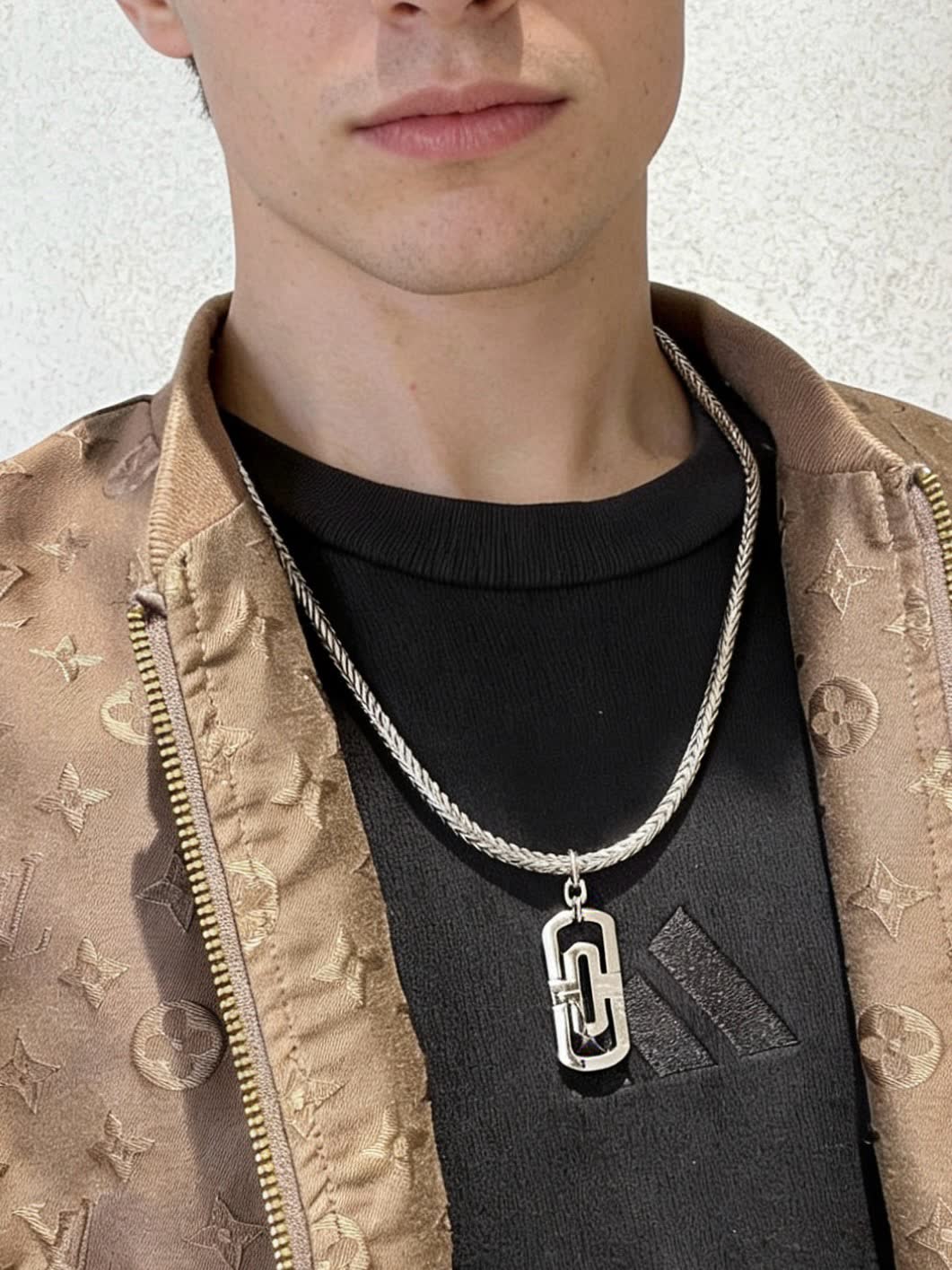 Bvlgari Bulgari Sterling Silver Chain with Logo Pendant