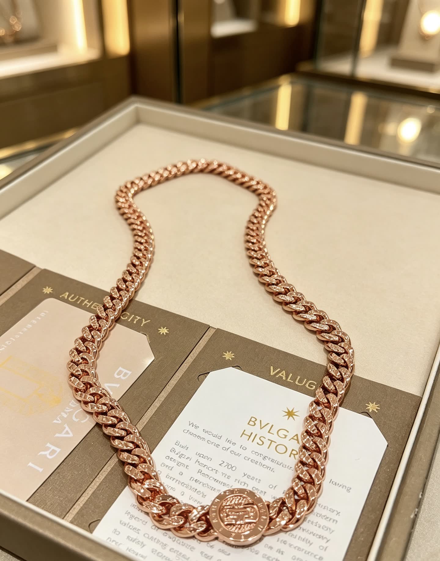 Bvlgari Rose Gold Chain Necklace