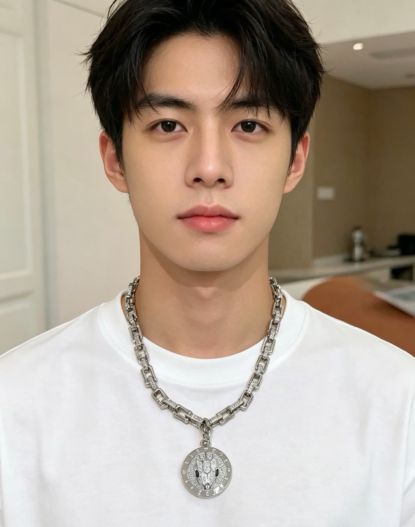 Bvlgari Silver Chain with Diamond Pendant