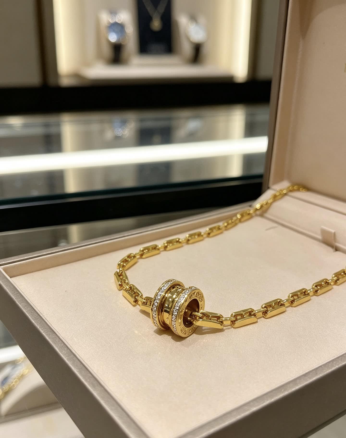 Bvlgari Gold Chain Necklace with Diamond Clasp