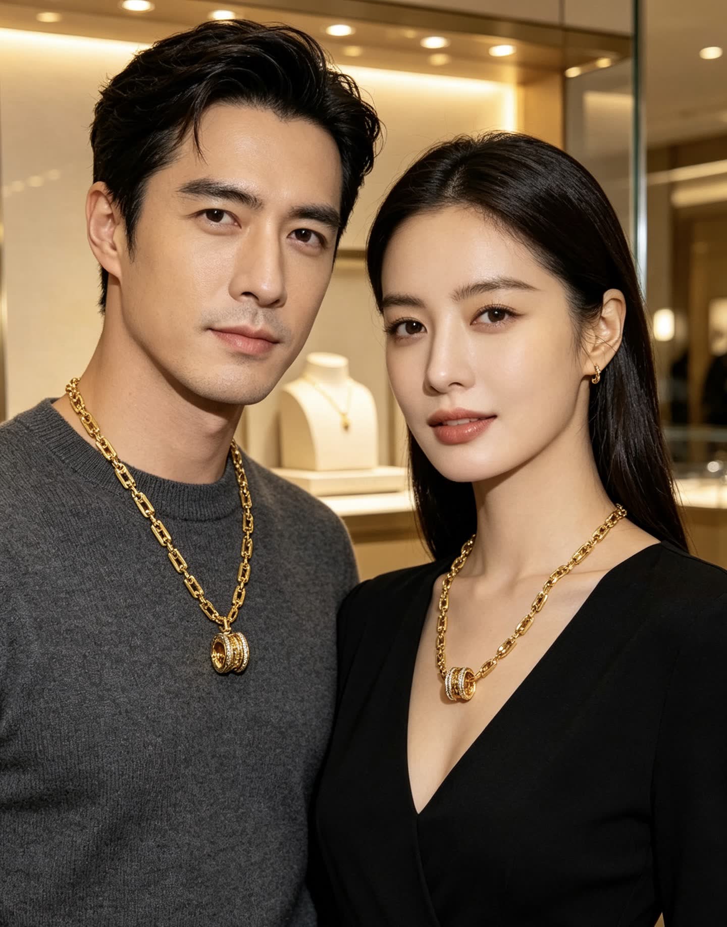 Bvlgari Gold Chain Necklace with Diamond Clasp