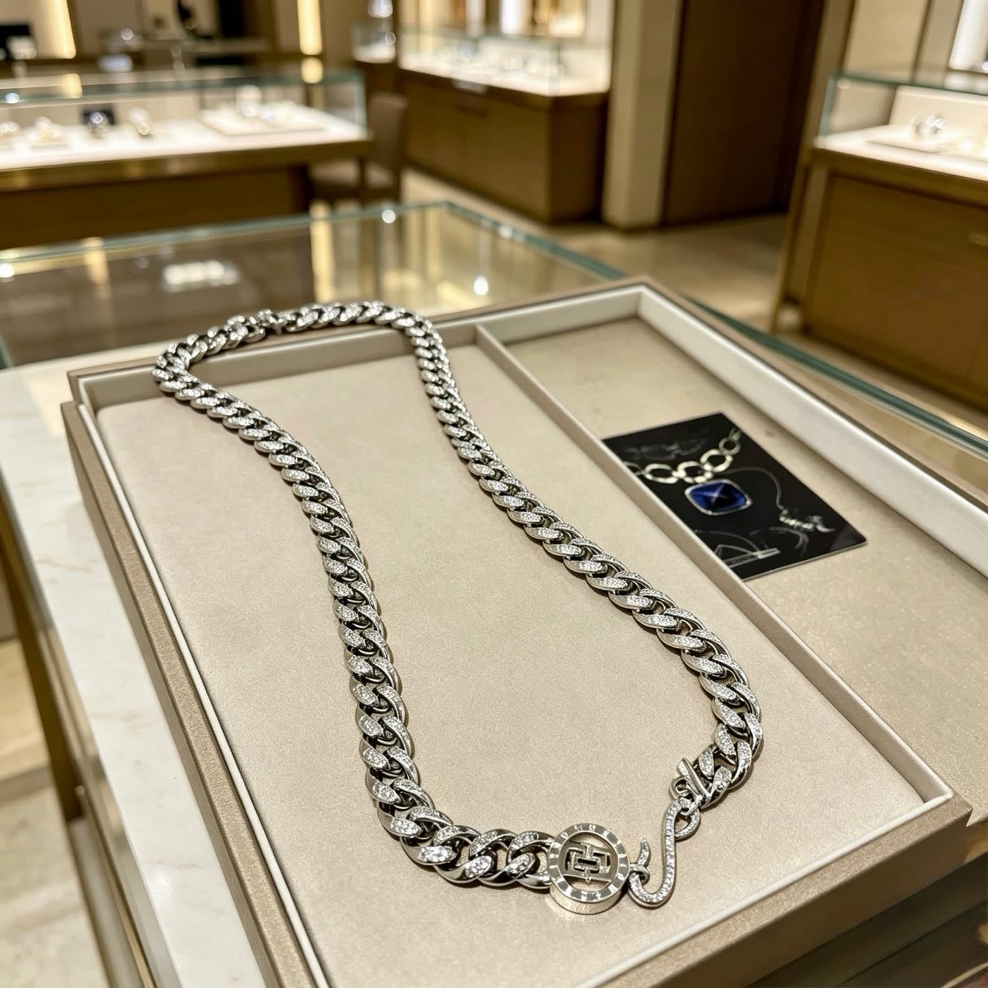 Bvlgari Silver Diamond Necklace Bvlgari Silver Diamond Necklace