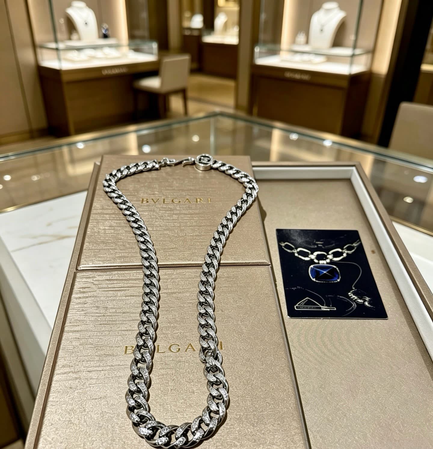 Bvlgari Silver Diamond Necklace