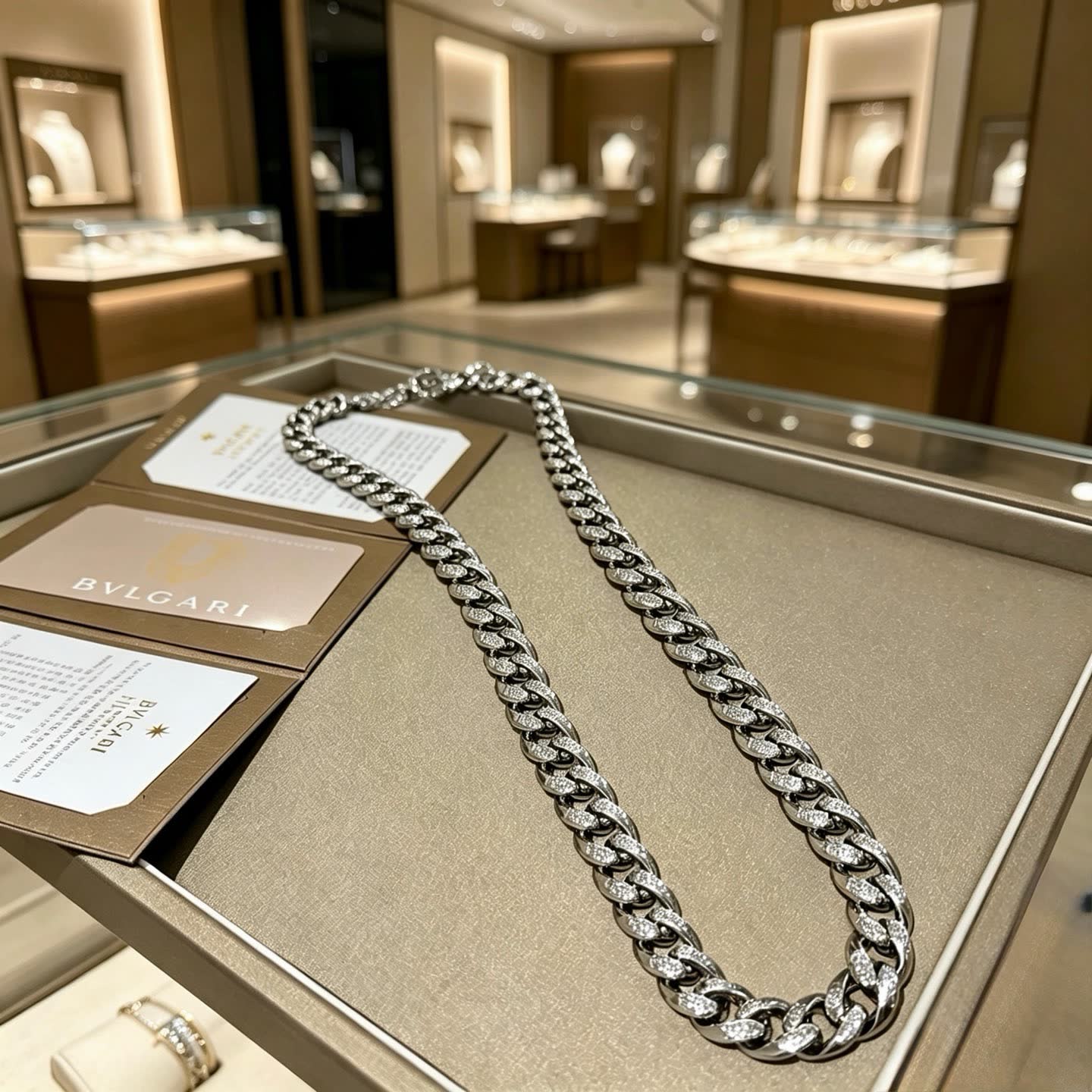 Bvlgari Silver Diamond Necklace