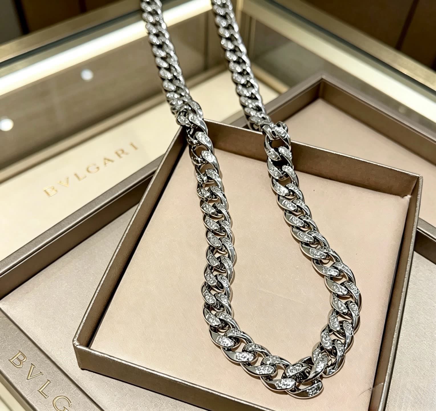 Bvlgari Silver Diamond Necklace
