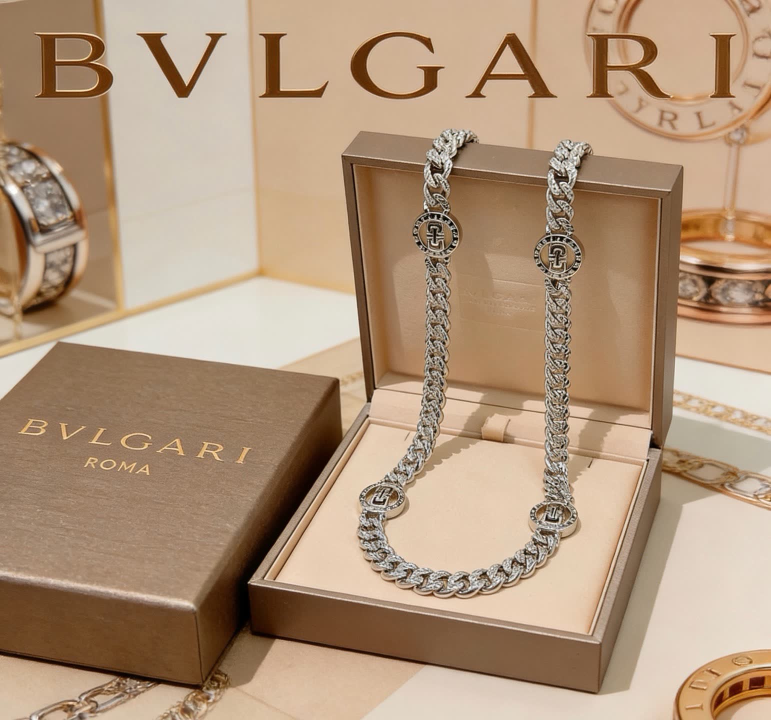 Bvlgari Silver Chain Necklace Bvlgari Silver Chain Necklace