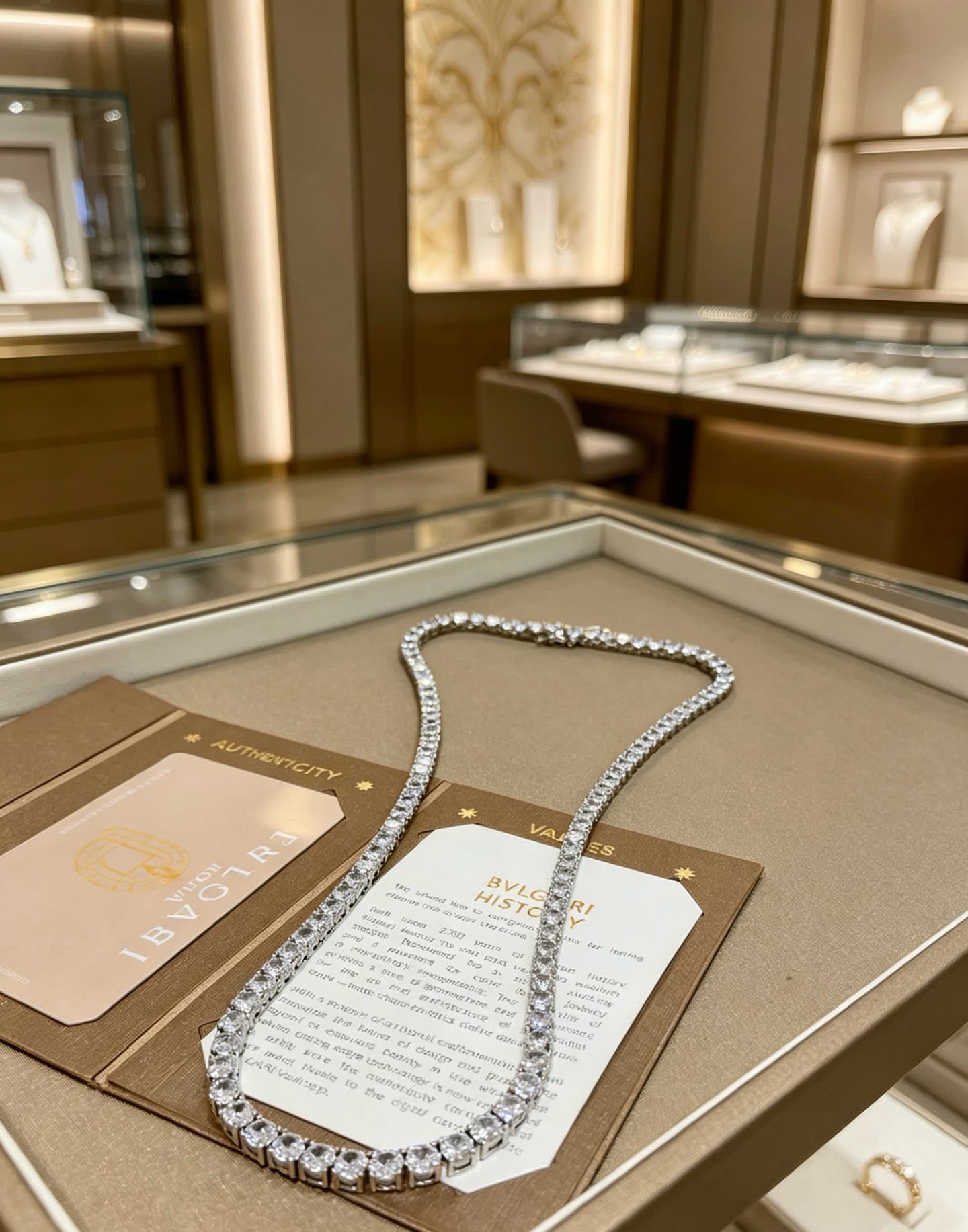 Bvlgari Elegant Silver Diamond Necklace