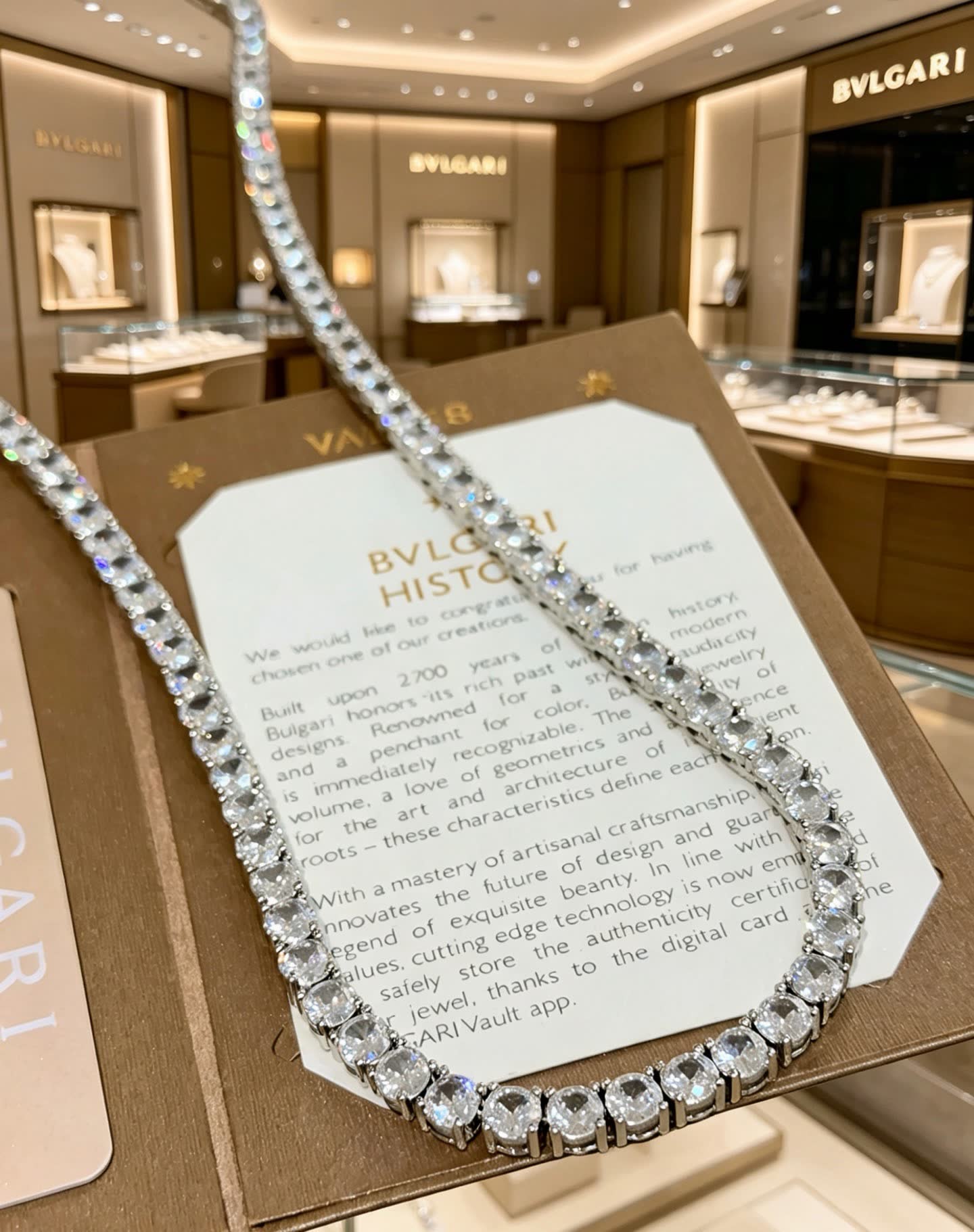 Bvlgari Elegant Silver Diamond Necklace