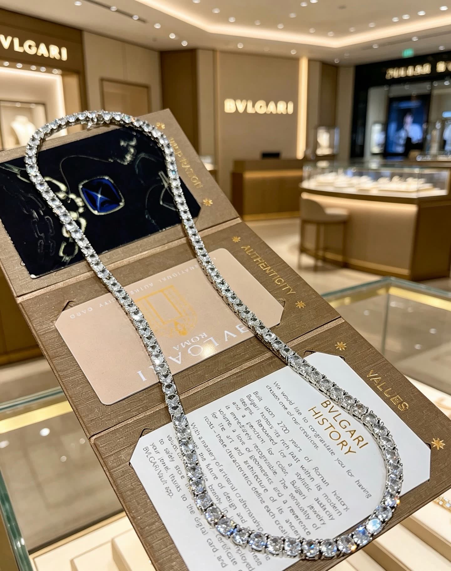 Bvlgari Elegant Silver Diamond Necklace
