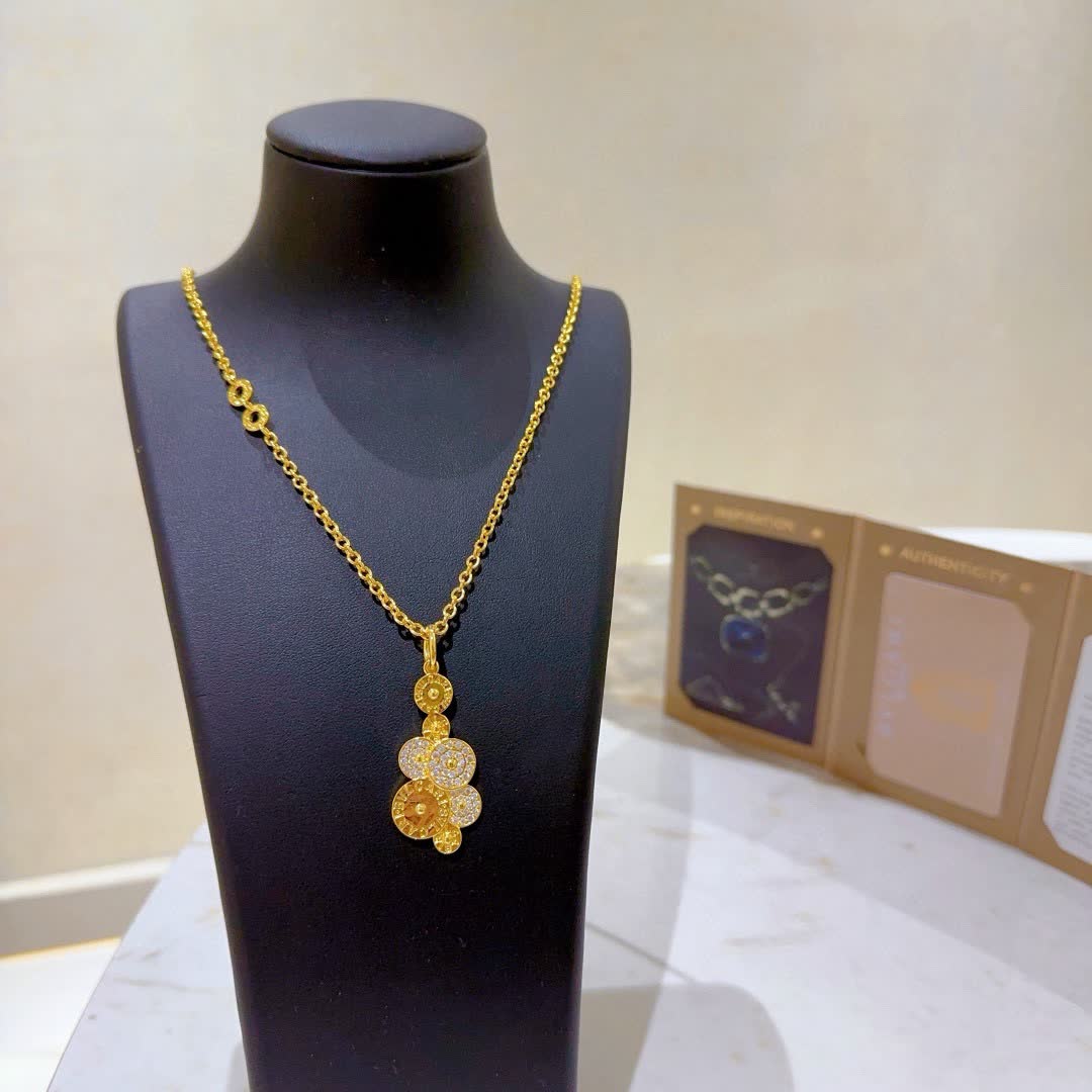 Bvlgari Gold Plated Necklace with Diamond Accents