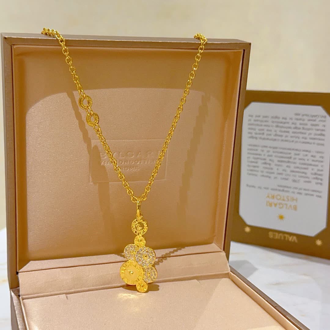 Bvlgari Gold Plated Necklace with Diamond Accents