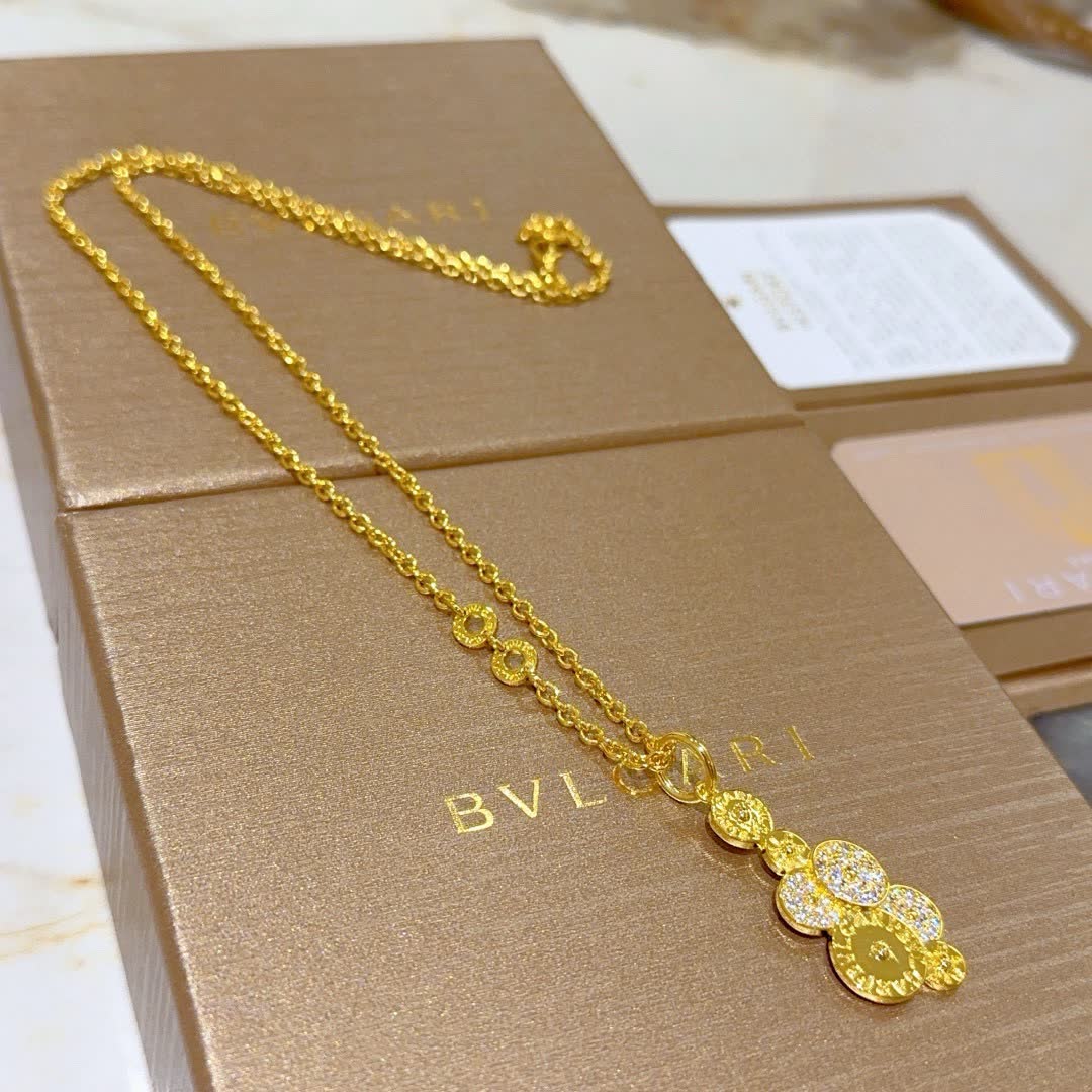 Bvlgari Gold Plated Necklace with Diamond Accents