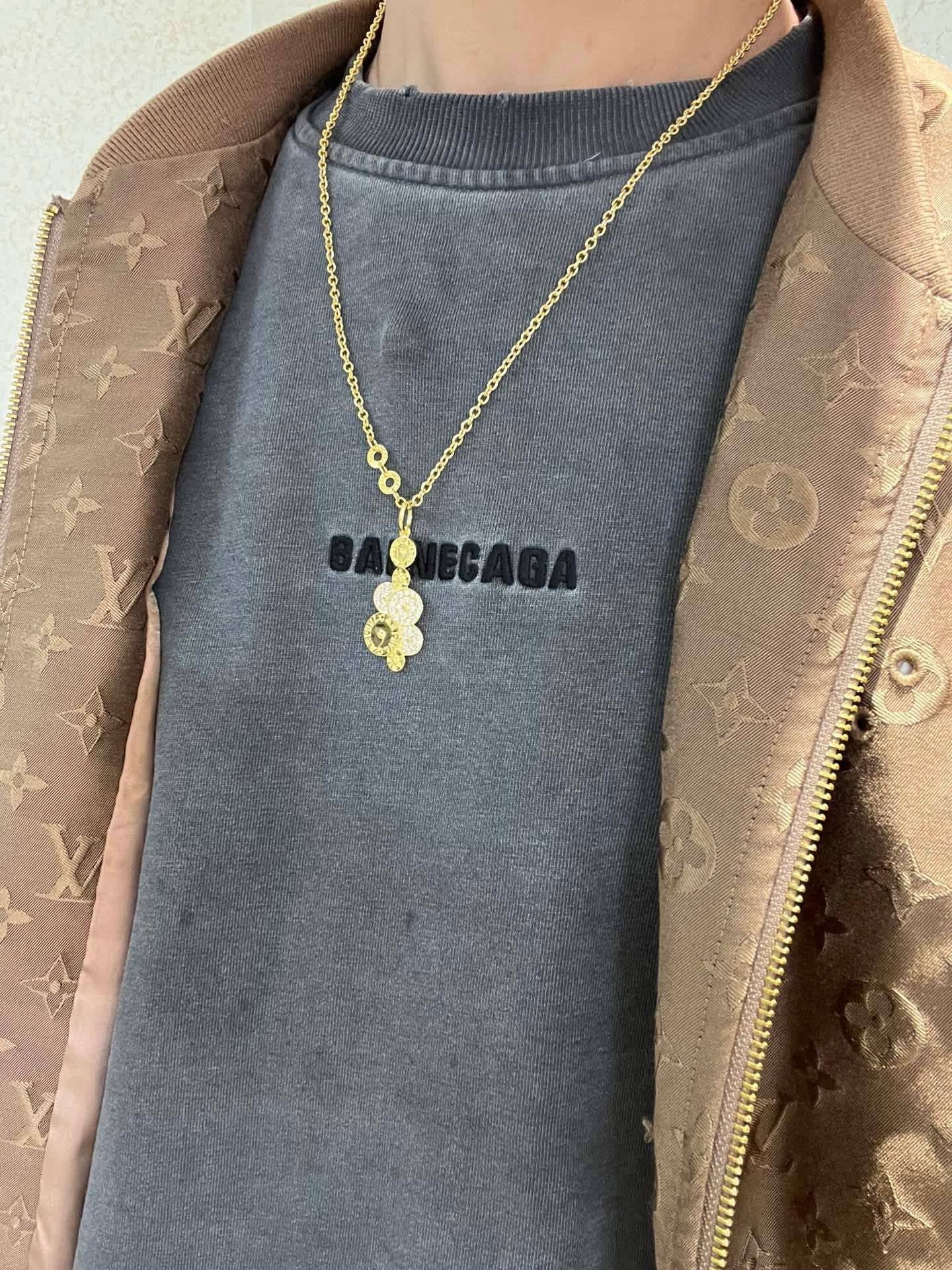 Bvlgari Gold Plated Necklace with Diamond Accents