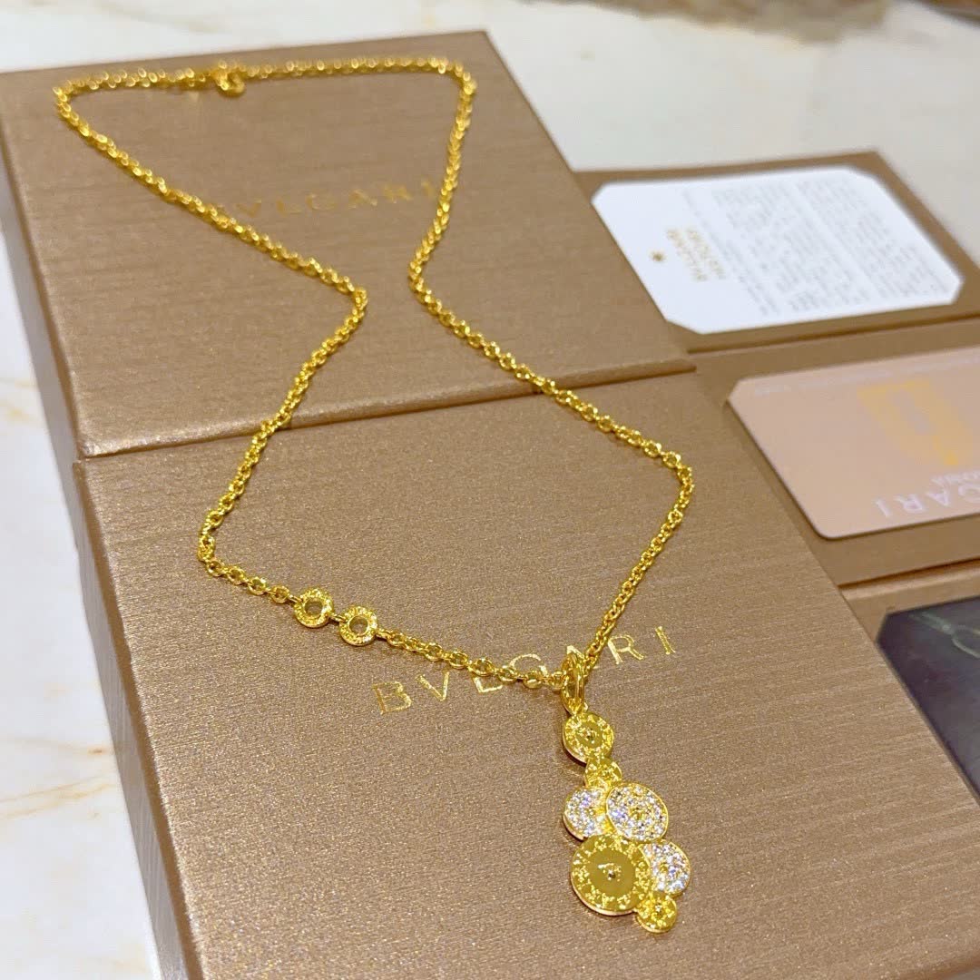 Bvlgari Gold Plated Necklace with Diamond Accents