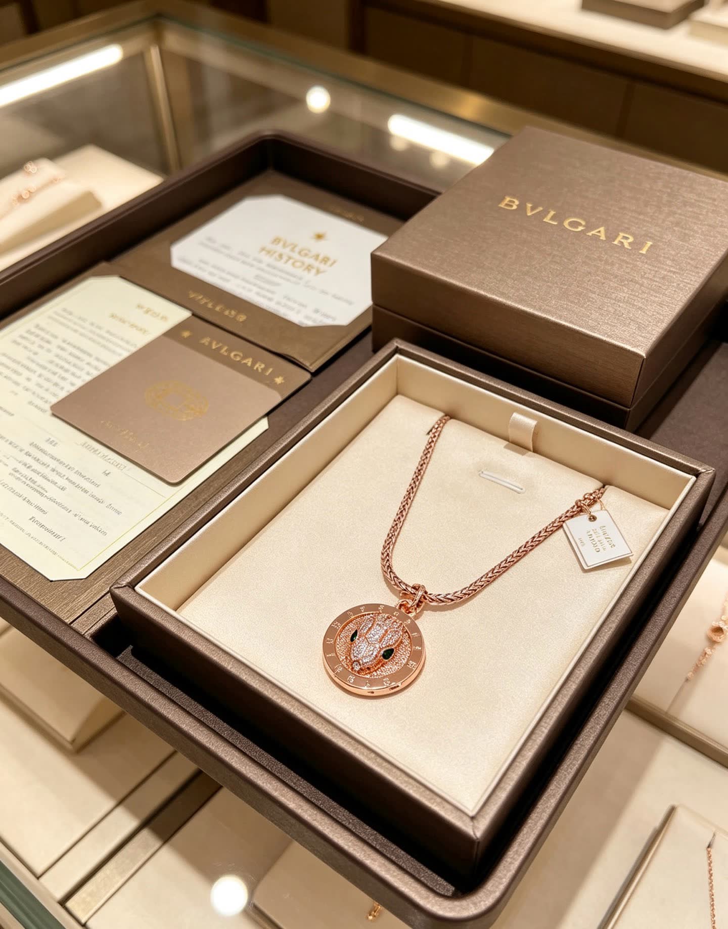 Bvlgari Snake Ring Pendant Necklace