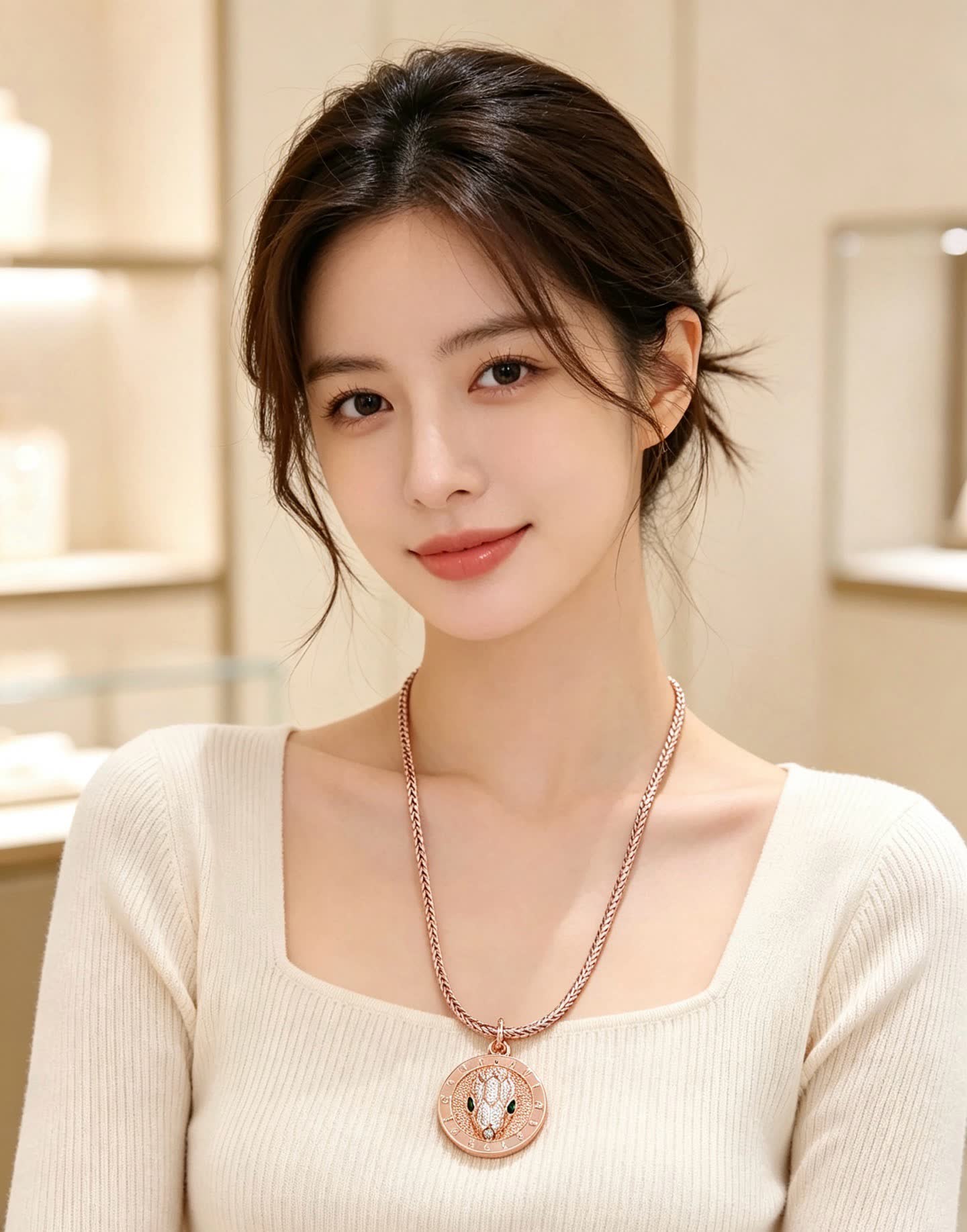 Bvlgari Snake Ring Pendant Necklace