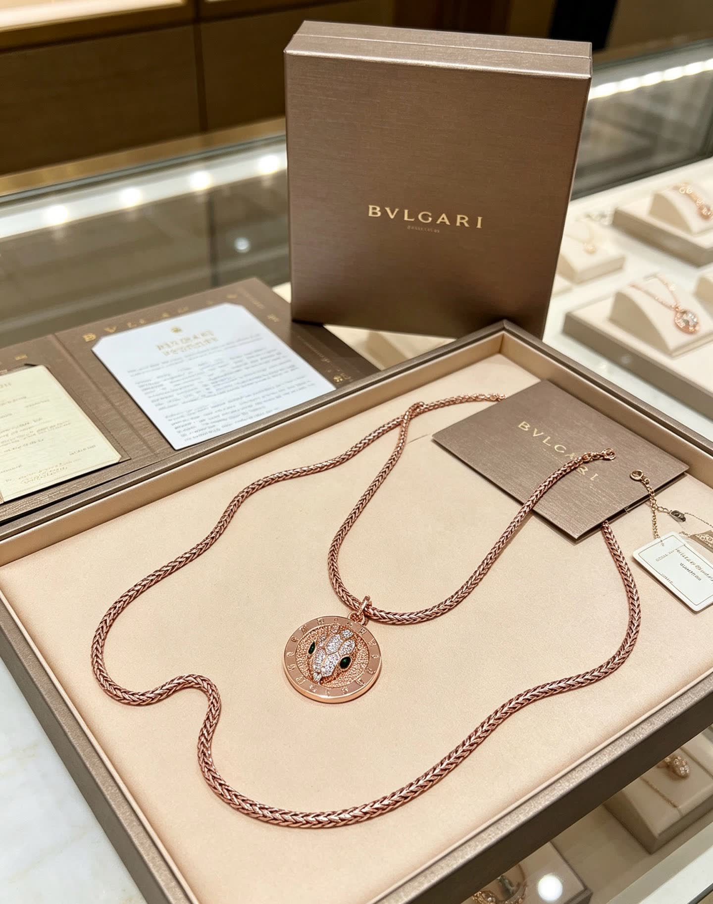 Bvlgari Snake Ring Pendant Necklace