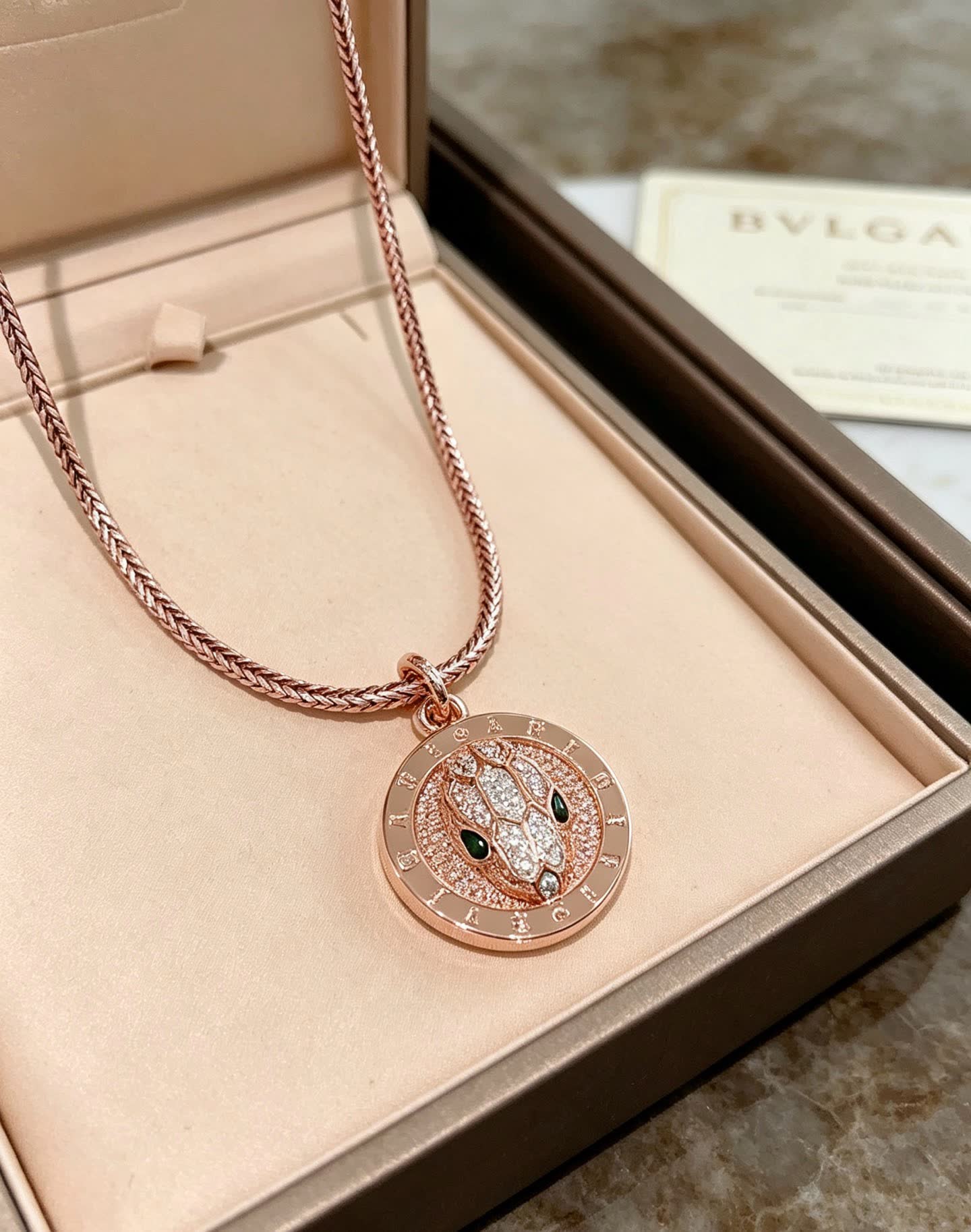 Bvlgari Snake Ring Pendant Necklace