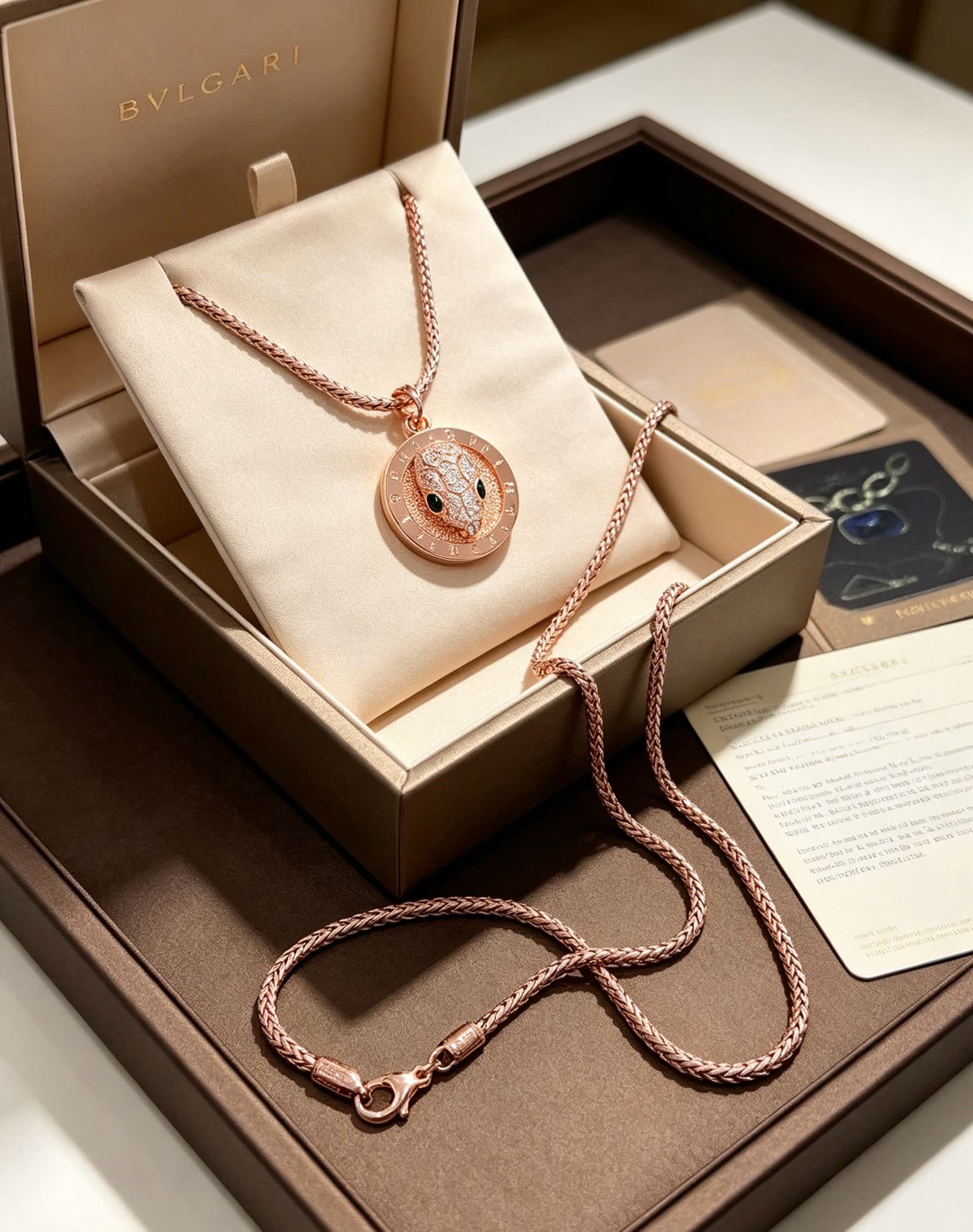 Bvlgari Snake Ring Pendant Necklace